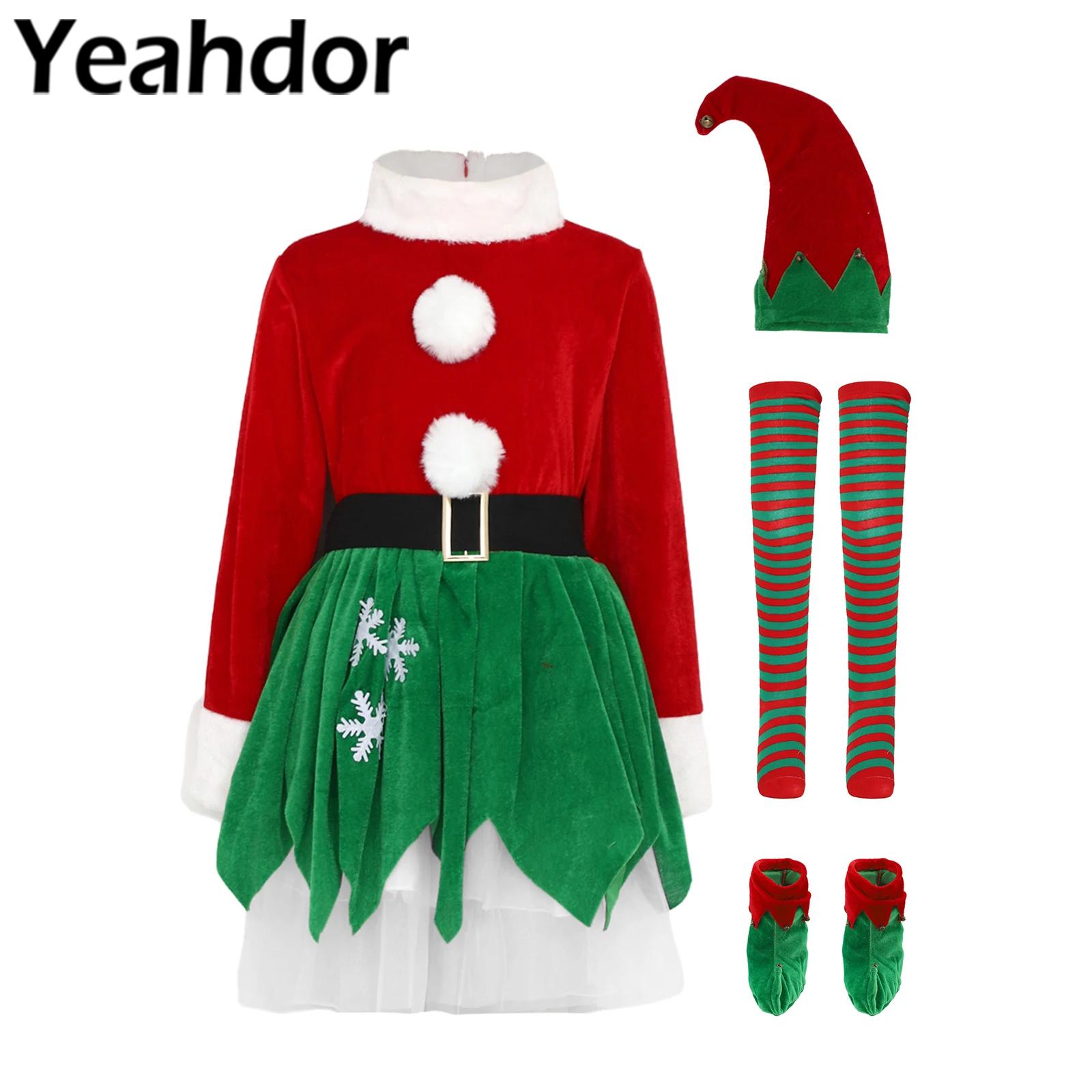 Elf Costume Christmas - 어린이 소녀 크리스마스 엘프 의상 새해