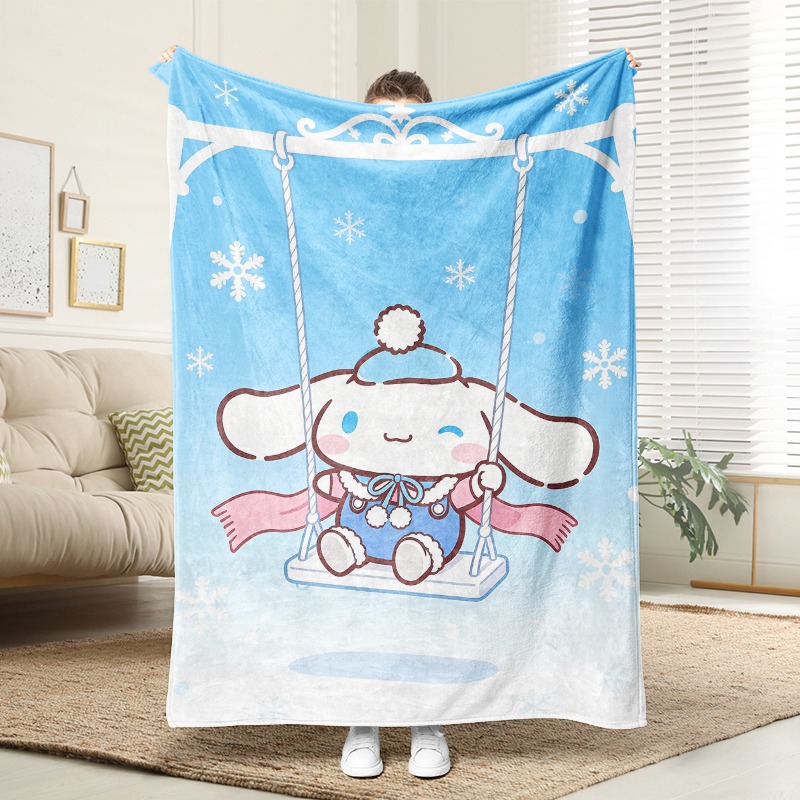 Christmas Throw Blanket - 산리오 담요 시나모롤 겨울 스윙 플러시