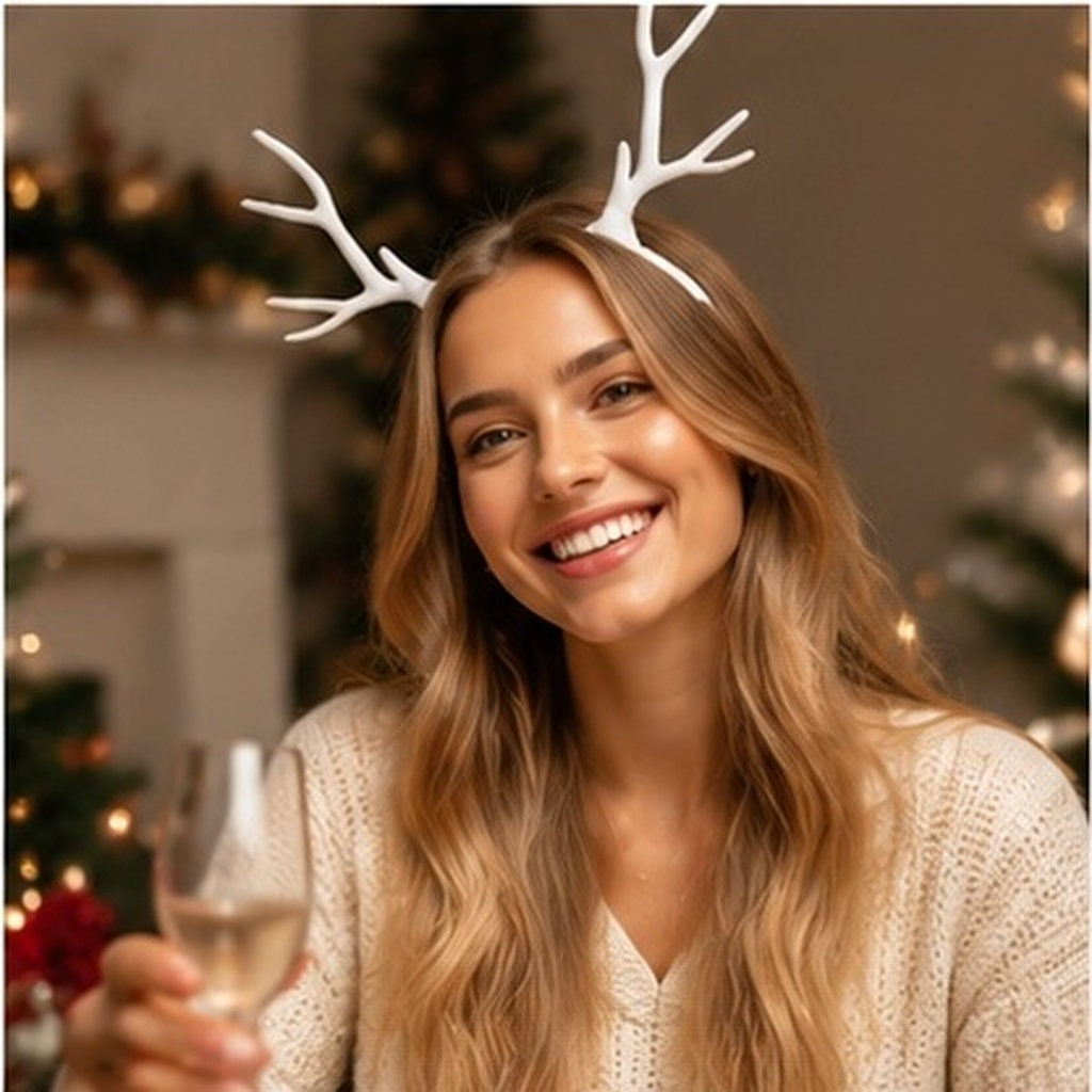 Reindeer Antlers Headband - 1개입, 정교하게 제작된 사슴 뿔 모양