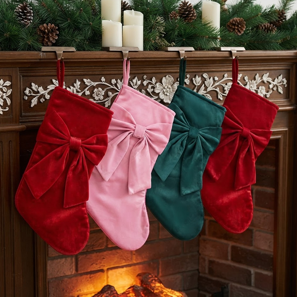 크리스마스 양말 1개, 리본 선물 가방, 크리스마스 벽 - Christmas Stocking Hanging 리뷰 및 가격