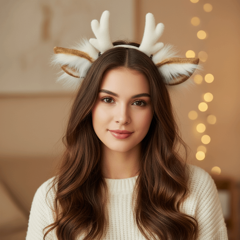 수제 사슴뿔 머리띠, 모조 사슴 귀 머리띠, 푹신한 디 - Reindeer Antlers Headband 리뷰 및 가격