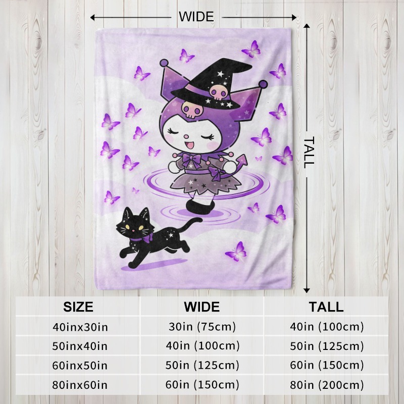 산리오 담요 아늑한 보라색 마녀 검은 고양이 플란넬 담 - Christmas Throw Blanket 리뷰 및 가격