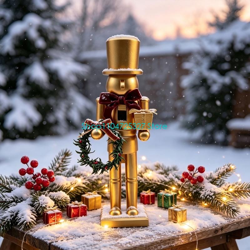 D8KF 휴일 탁상 호두까기 인형 무광택 금색, 벽난로 - Nutcracker Figurine 리뷰 및 가격