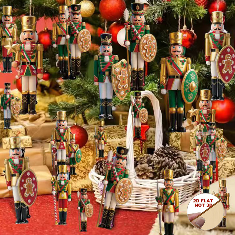 2D 평면형 12개 나무 호두까기 인형 크리스마스 장식 - Nutcracker Figurine 리뷰 및 가격