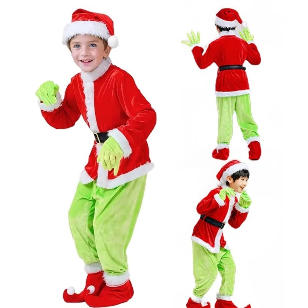새로운 녹색 모피 동물 메리 크리스마스 의상 세트 멋진 - Elf Costume Christmas 리뷰 및 가격