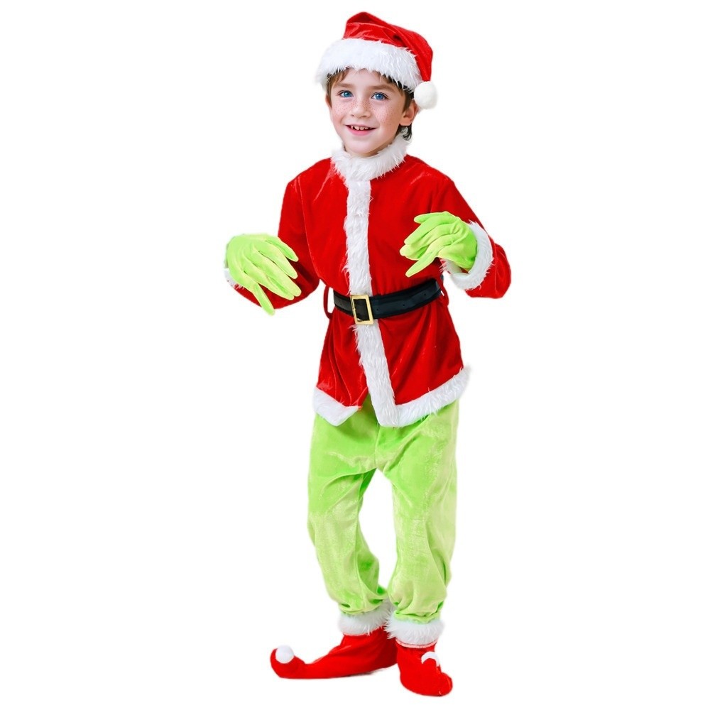새로운 녹색 모피 동물 메리 크리스마스 의상 세트 멋진 - Elf Costume Christmas 리뷰 및 가격