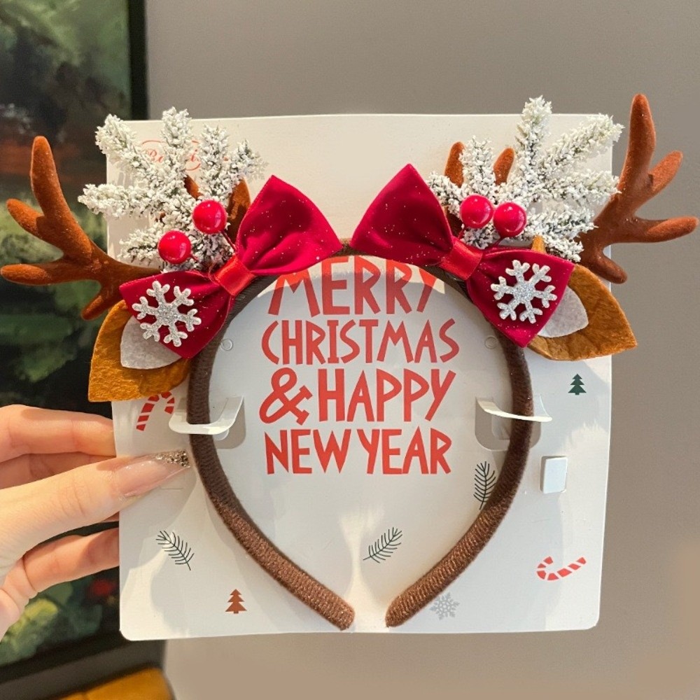 심플한 빨간색 벨벳 소재의 사슴뿔 머리띠, 벨벳 리본, - Reindeer Antlers Headband 리뷰 및 가격