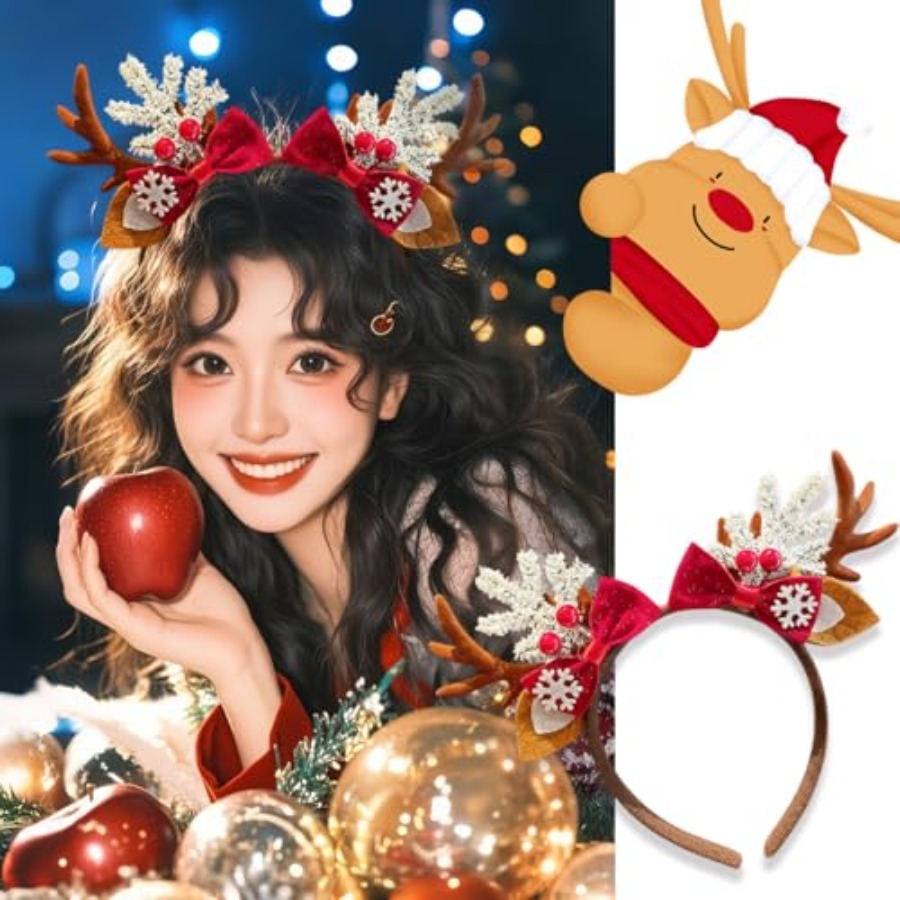 여성용 귀여운 크리스마스 헤어밴드, 순록 뿔 모양 헤어 - Reindeer Antlers Headband 리뷰 및 가격