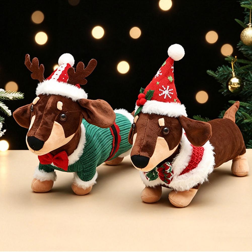 닥스훈트 크리스마스 플러시 장난감 크리스마스 장식 플러 - Santa Hat Plush 리뷰 및 가격