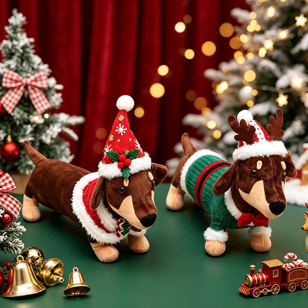 닥스훈트 크리스마스 플러시 장난감 크리스마스 장식 플러 - Santa Hat Plush 리뷰 및 가격