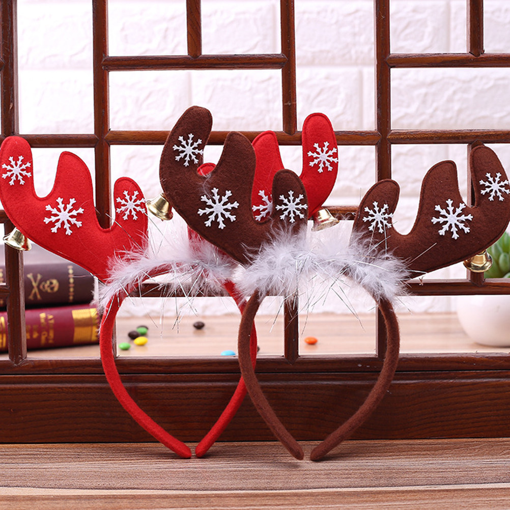 2Pcs 순록 뿔 머리띠 카키 크리스마스 파티 벨 헤어 - Reindeer Antlers Headband 리뷰 및 가격