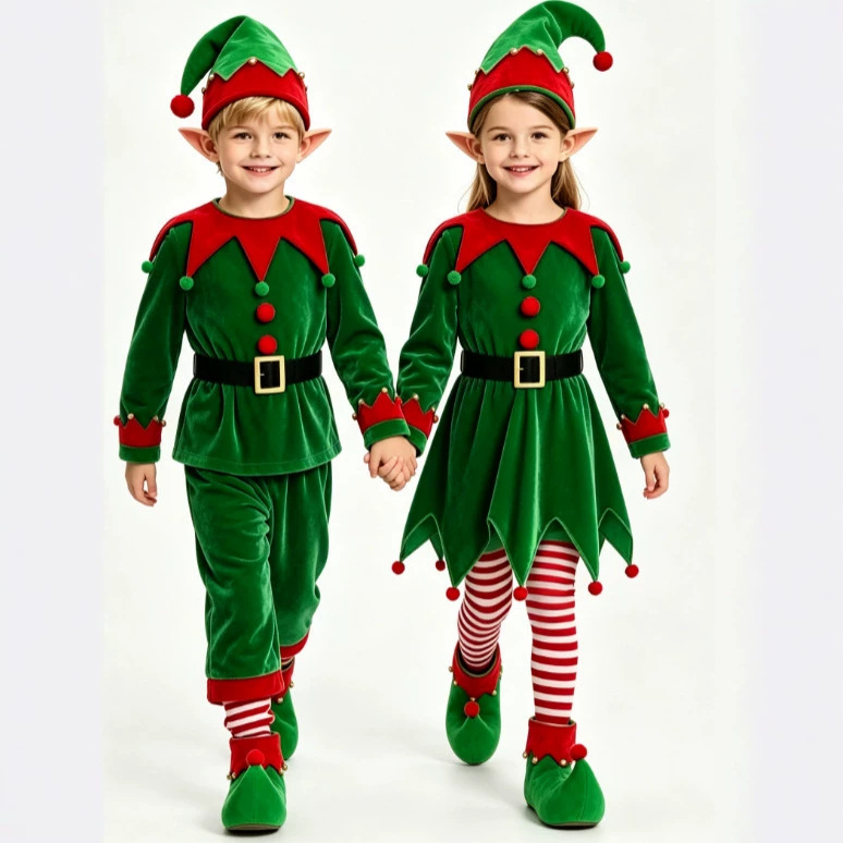 크리스마스 남녀 어린이 의상 키즈 엘프 크리스마스 재미 - Elf Costume Christmas 리뷰 및 가격