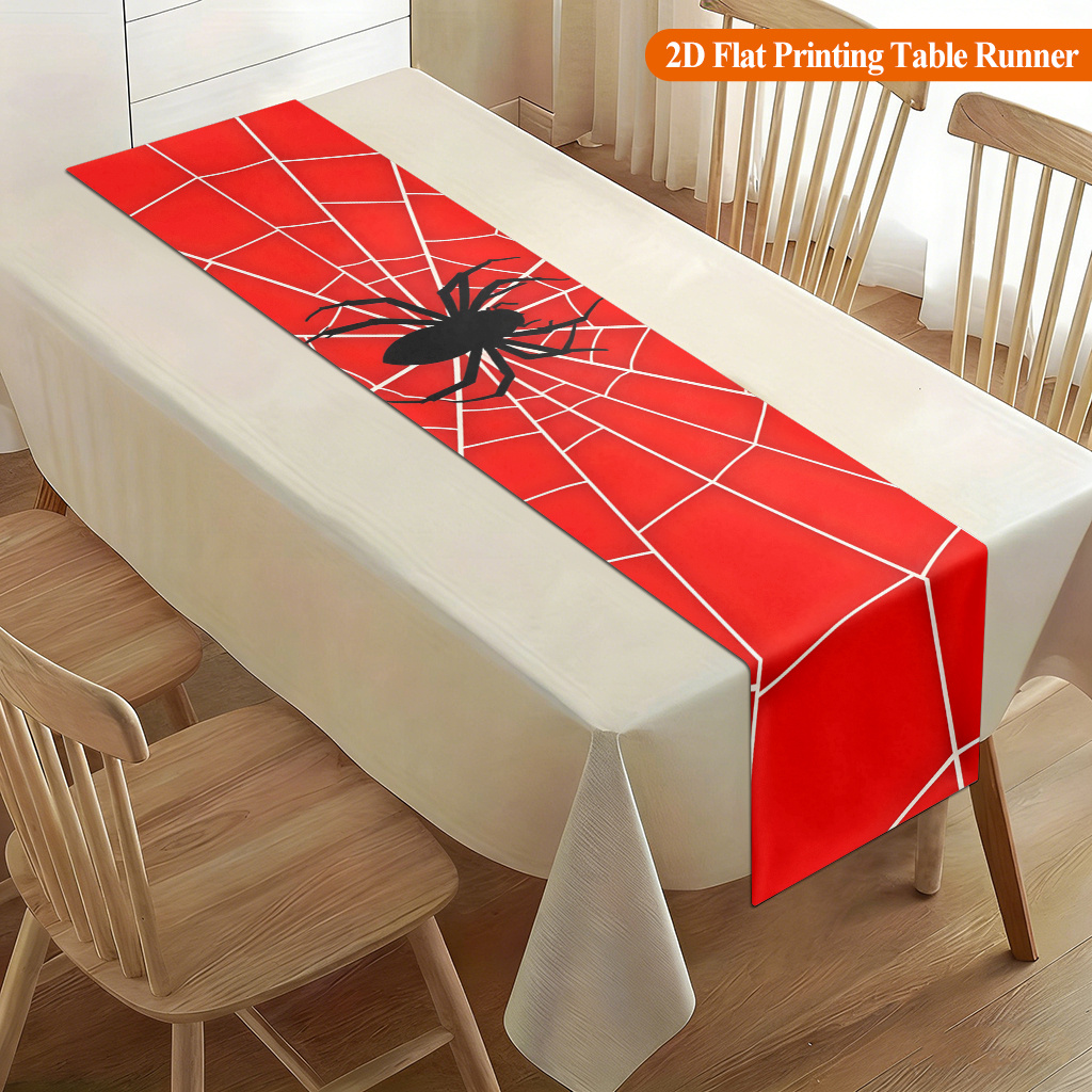 1pc 거미줄 무늬 레드 스파이더 테이블 러너, 휴일  - Christmas Table Runner 리뷰 및 가격