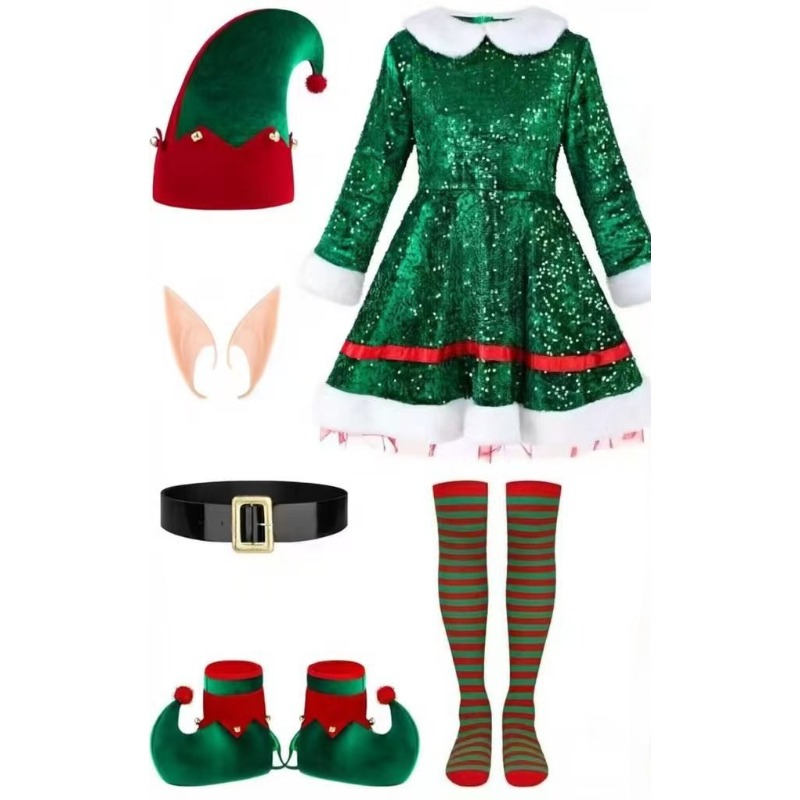 여성용 크리스마스 파티 코스프레 크리스마스 엘크 엘프  - Elf Costume Christmas 리뷰 및 가격
