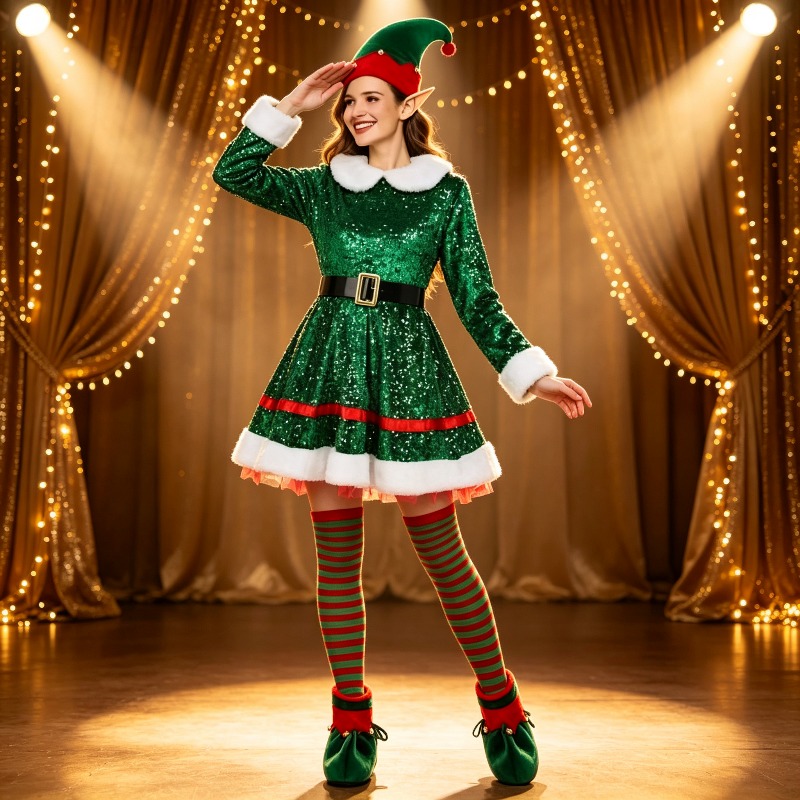 여성용 크리스마스 파티 코스프레 크리스마스 엘크 엘프  - Elf Costume Christmas 리뷰 및 가격