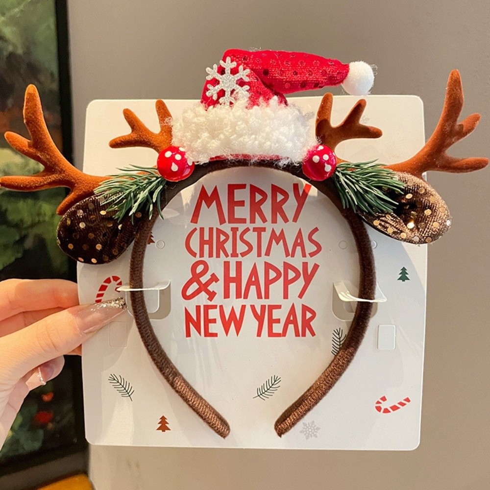 코스프레 레드 벨벳 뿔 머리띠 눈송이 베리 크리스마스  - Reindeer Antlers Headband 리뷰 및 가격