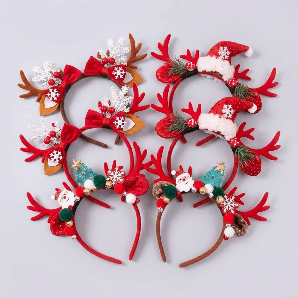 코스프레 레드 벨벳 뿔 머리띠 눈송이 베리 크리스마스  - Reindeer Antlers Headband 리뷰 및 가격