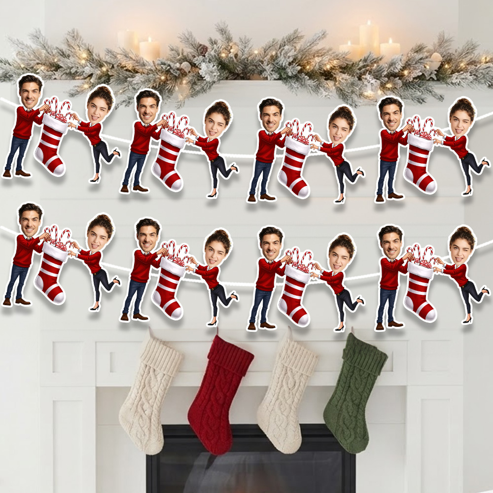 8/16/24PC 맞춤형 사진 크리스마스 스타킹 커플  - Christmas Stocking Hanging 리뷰 및 가격