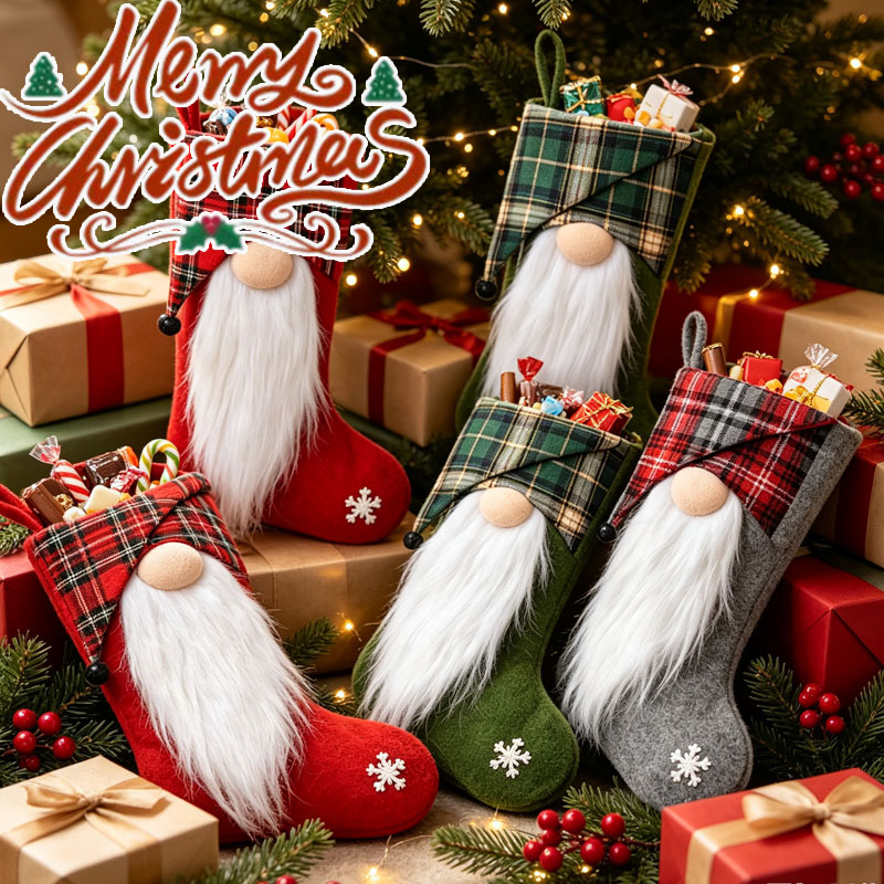 1-4개입 크리스마스 간식 가방 (어린이용, 트리 장식 - Christmas Stocking Hanging 리뷰 및 가격