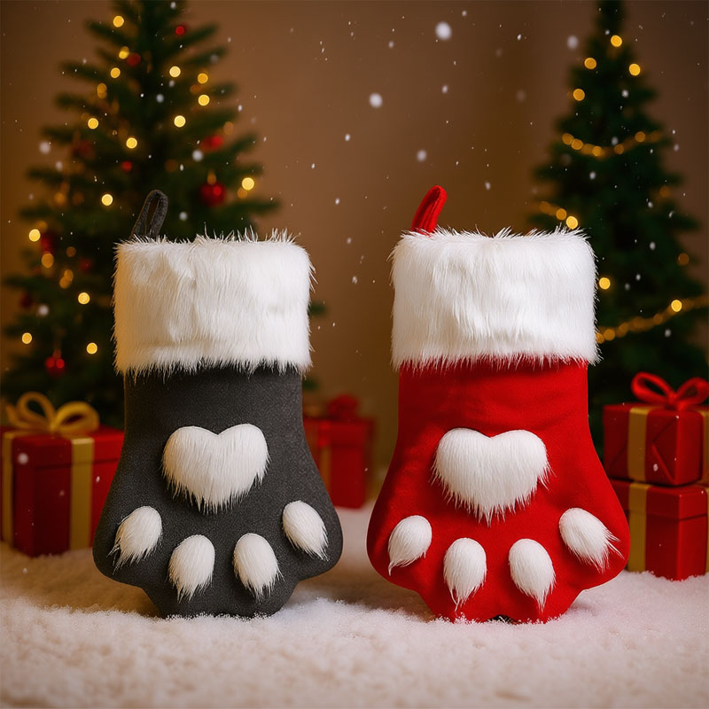 1-10개 크리스마스 애완동물 발바닥 모양 장식품 빨간 - Christmas Stocking Hanging 리뷰 및 가격