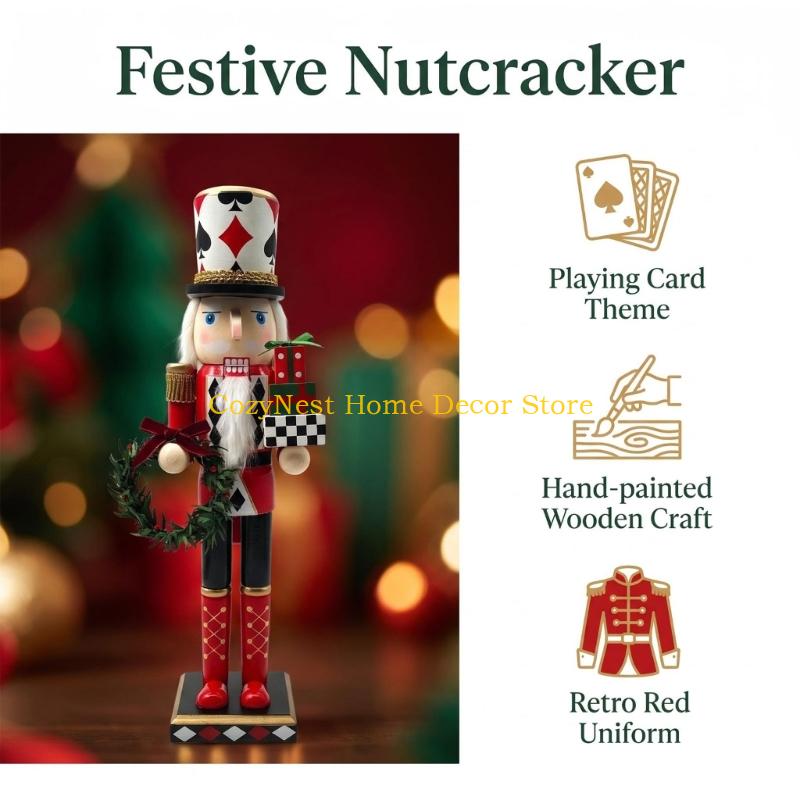 92MF 크리스마스 포커 테마 호두까기 인형 조각상(실 - Nutcracker Figurine 리뷰 및 가격