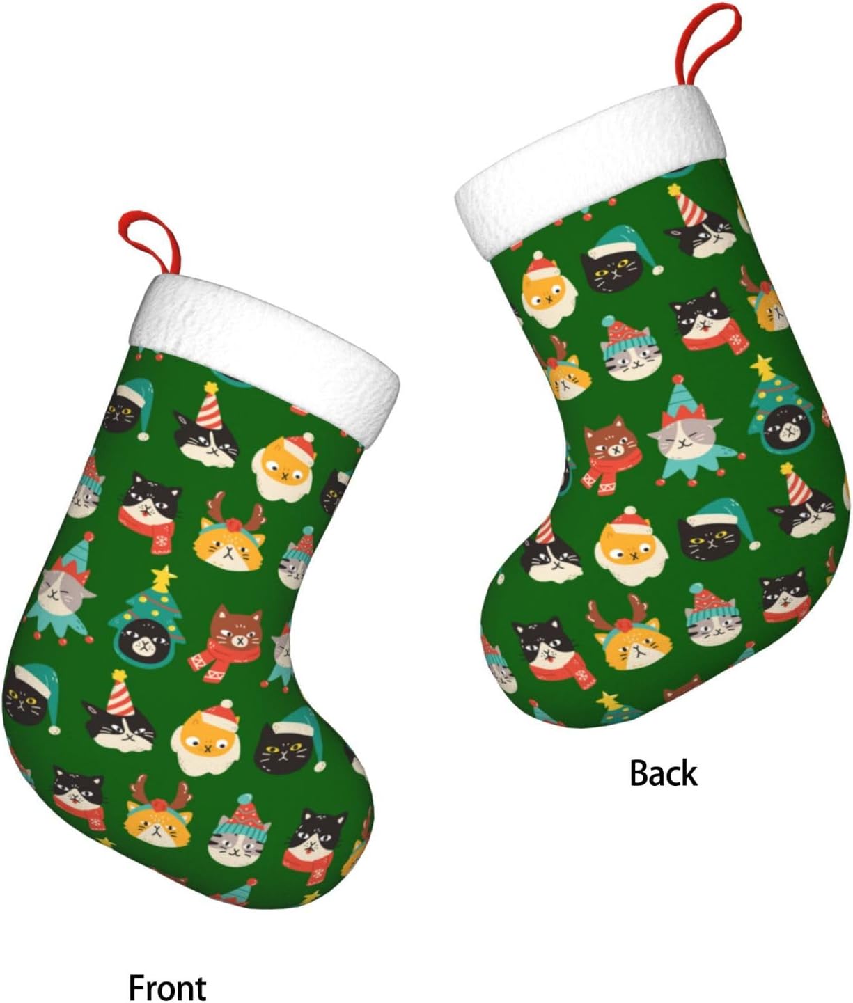 귀여운 고양이 녹색 크리스마스 스타킹 벽난로 매달기 양 - Christmas Stocking Hanging 리뷰 및 가격